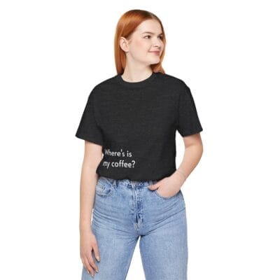Black T-shirt Coffee Quote Print Jersey Short Sleeve Tee Unisex - Image 18