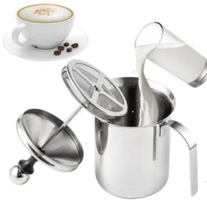 Manual Milk Frother Stainless Steel Cappuccino Coffee Creamer