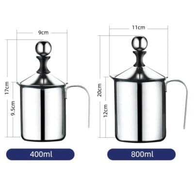 Manual Milk Frother Stainless Steel Cappuccino Coffee Creamer - Image 3