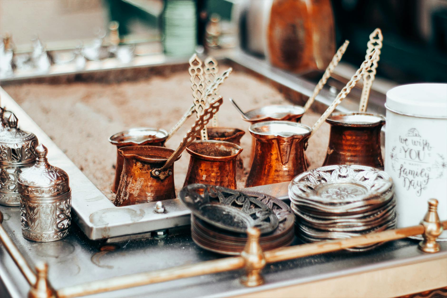 metal pots for turkish coffee - recipe - fair coffee - uk coffee shop