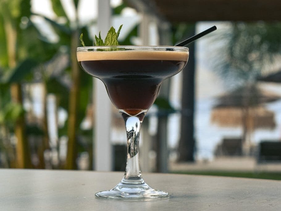 glass of espresso martini cocktail