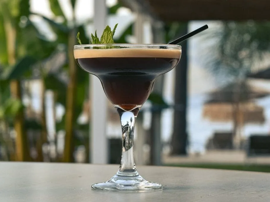 glass of espresso martini cocktail