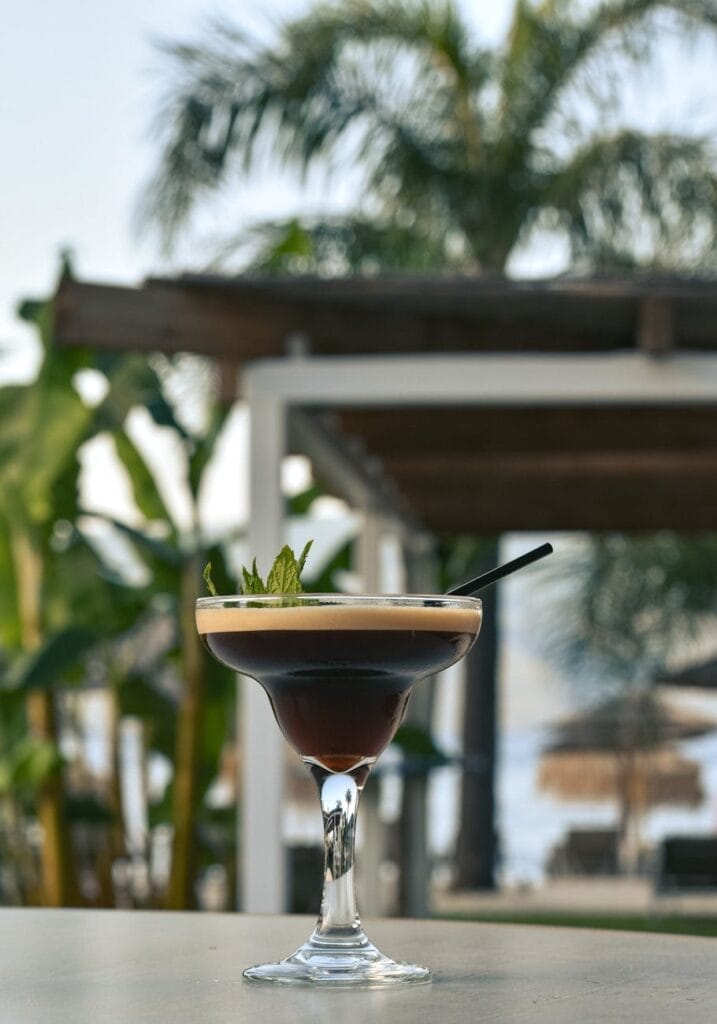 glass of espresso martini cocktail