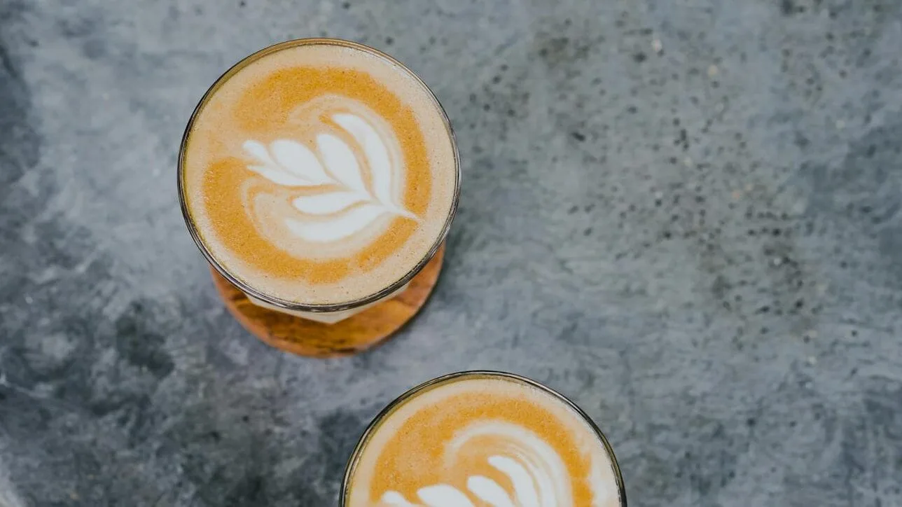 symbols made of coffee foam