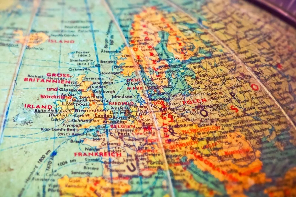 globe, map, countries, borders, old, states, national borders, world map, continents, to travel, world, europe, vintage, retro, flea market, places, atlantic, england, gdr