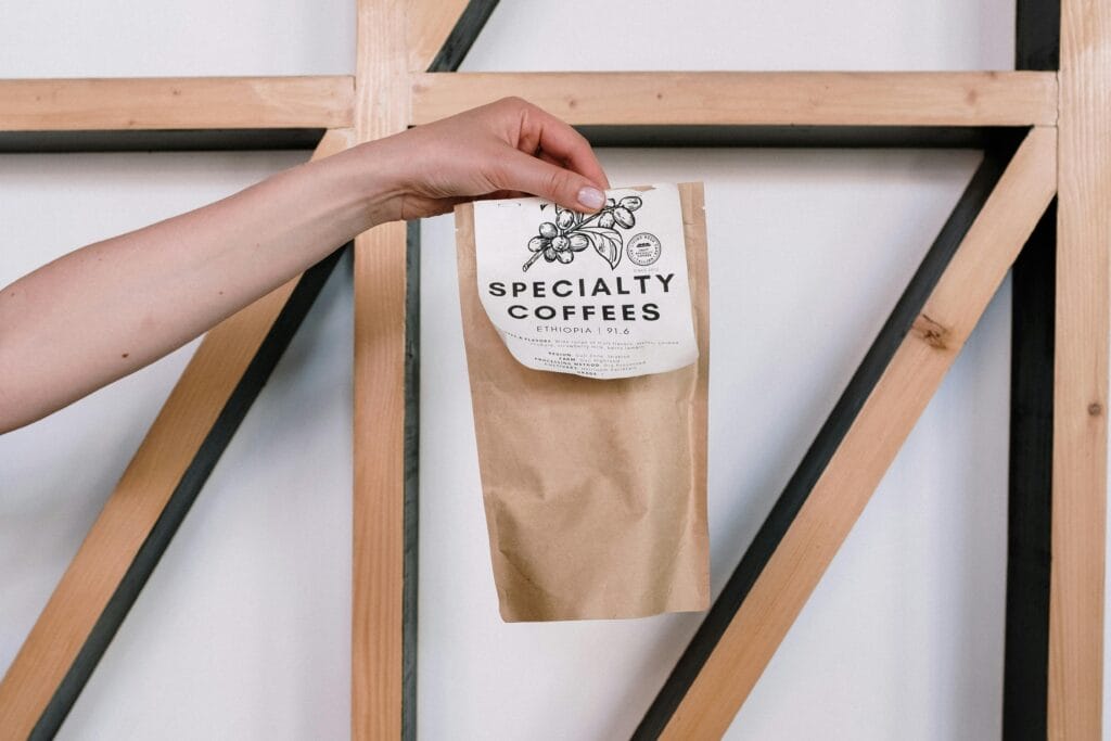 specialty coffee package, offering a minimalist and artisanal feel.